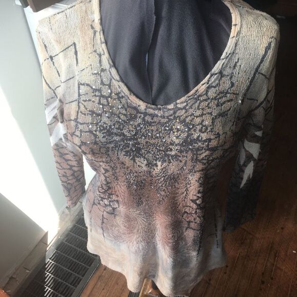 Reba loose weave L long sleeve western tunic - Picture 1 of 4